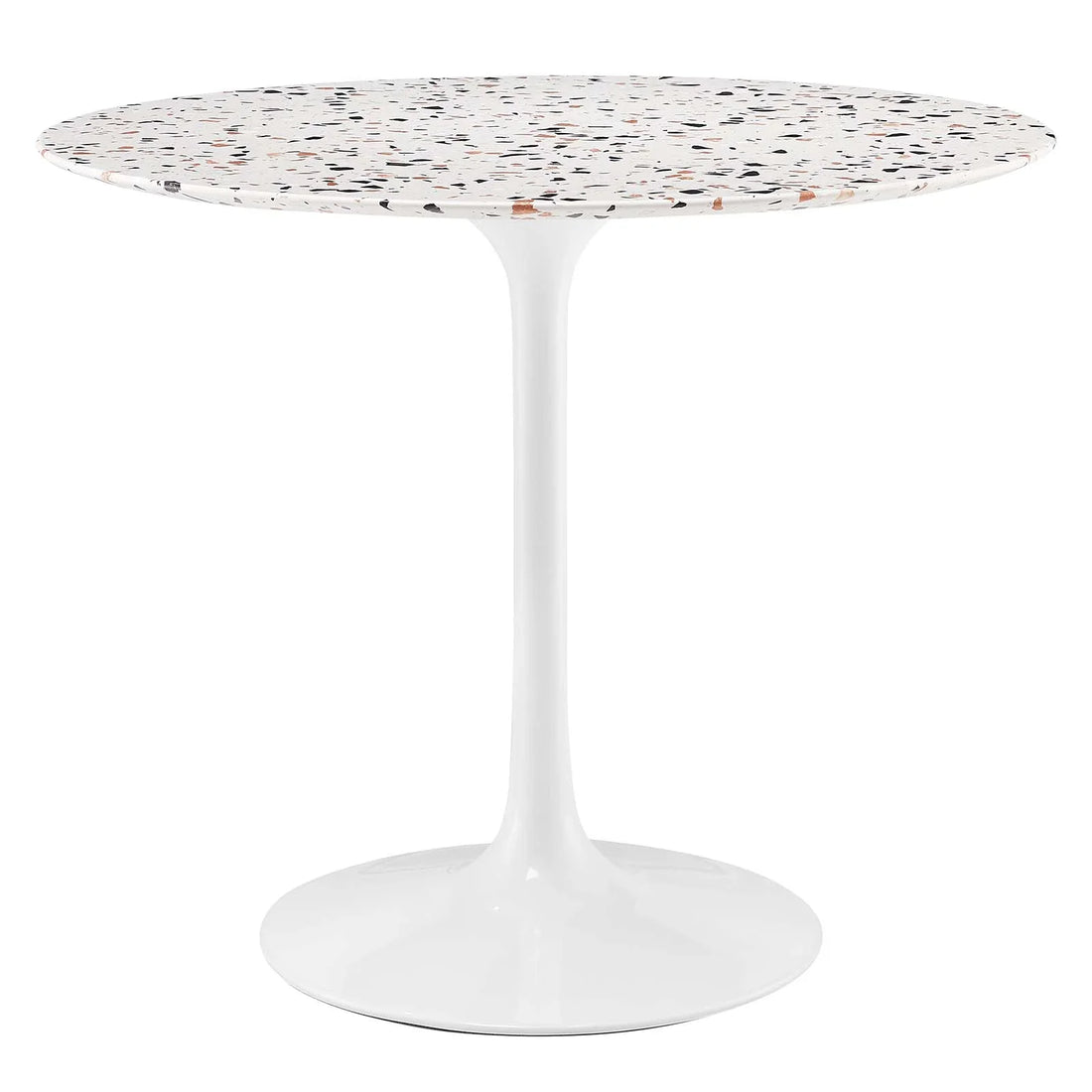 Lippa 36" Round Terrazzo White White Dining Table