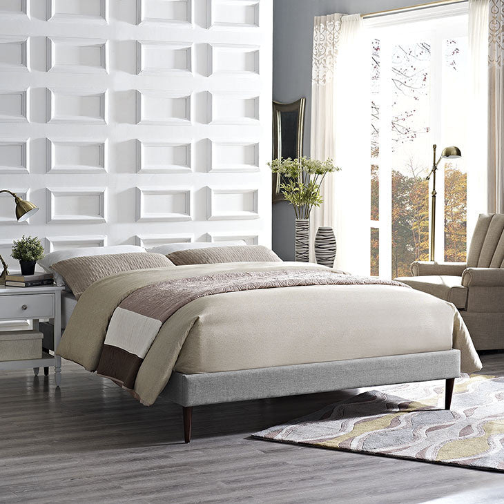 Cherry King Fabric Bed Frame
