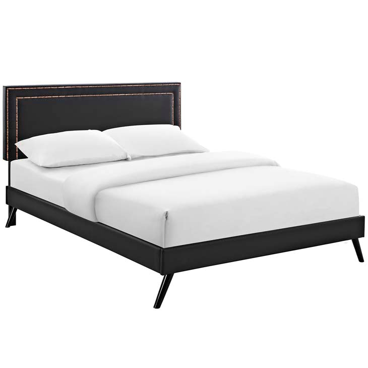 Veronica Queen Platform Bed with Round Splayed Legs