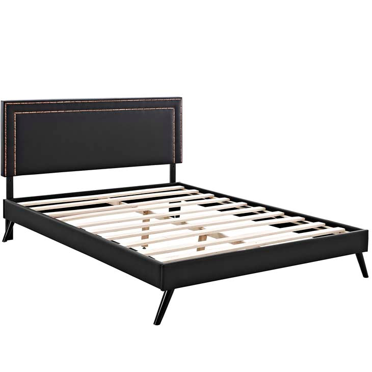 Veronica Queen Platform Bed with Round Splayed Legs