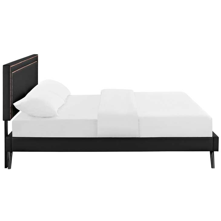 Veronica Queen Platform Bed with Round Splayed Legs