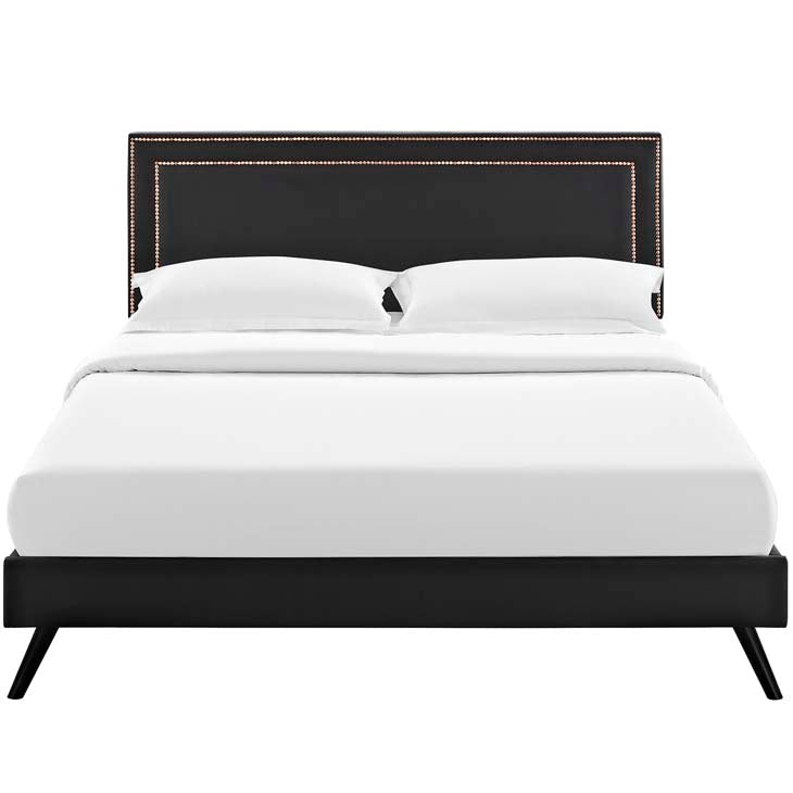 Veronica Queen Platform Bed with Round Splayed Legs