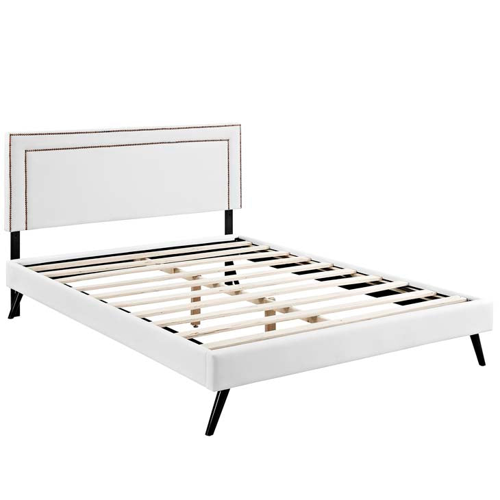 Veronica Queen Platform Bed with Round Splayed Legs