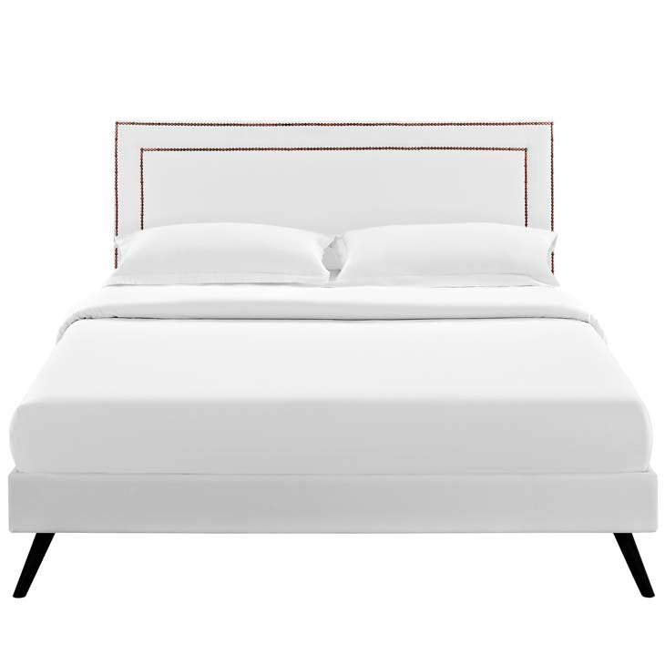 Veronica Queen Platform Bed with Round Splayed Legs