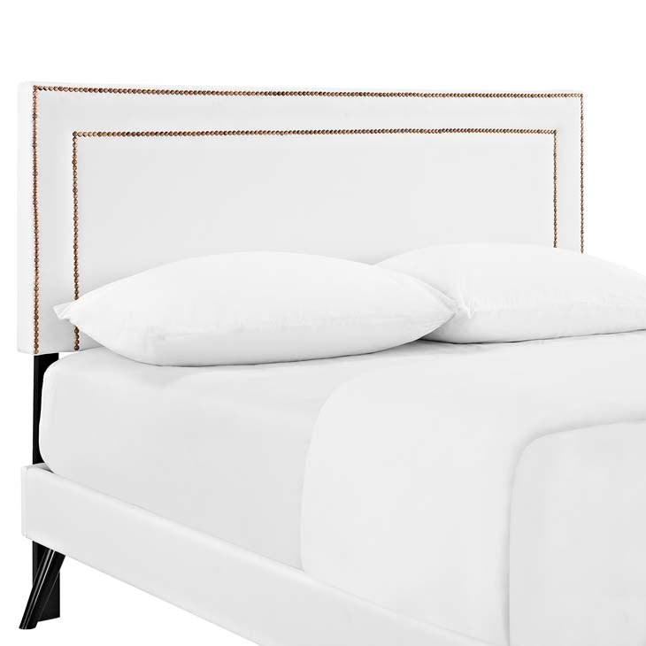 Veronica Queen Platform Bed with Round Splayed Legs