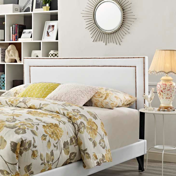 Veronica Queen Platform Bed with Round Splayed Legs