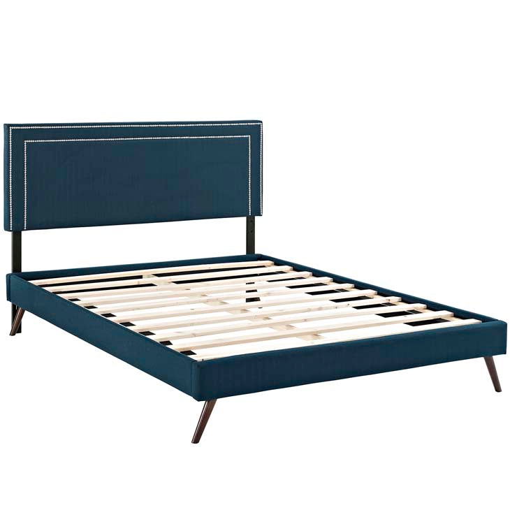 Veronica Queen Platform Bed with Round Splayed Legs
