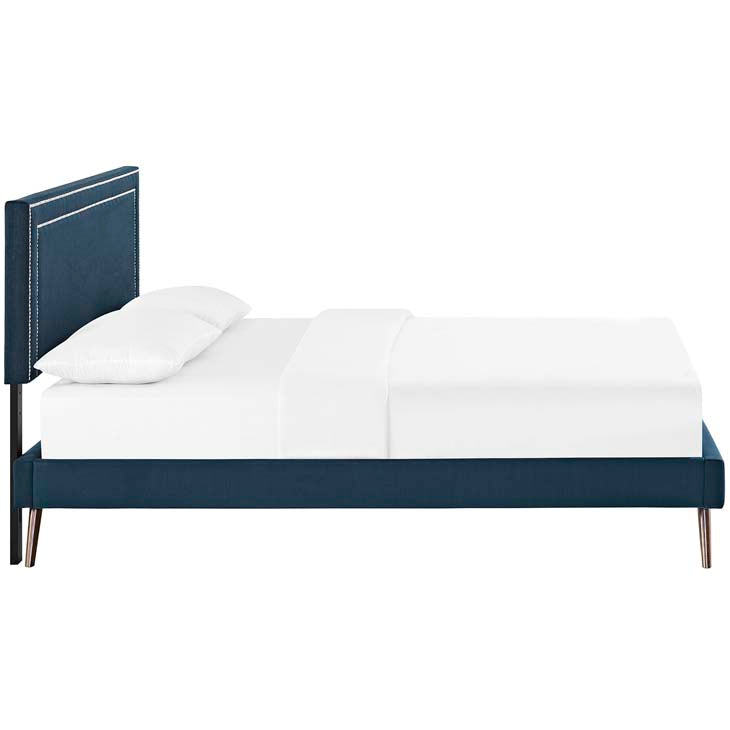 Veronica Queen Platform Bed with Round Splayed Legs
