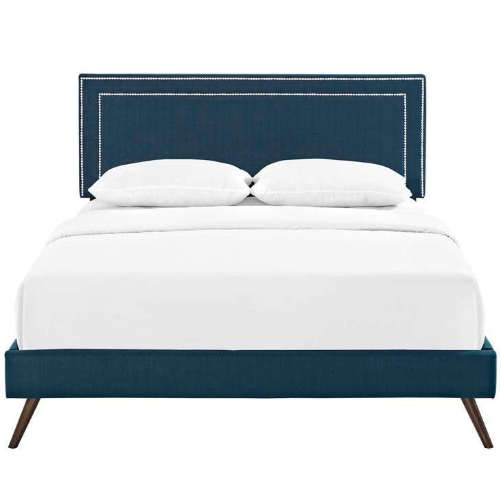 Veronica Queen Platform Bed with Round Splayed Legs