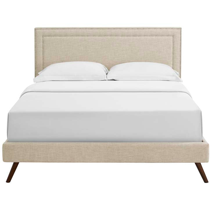Veronica Queen Platform Bed with Round Splayed Legs