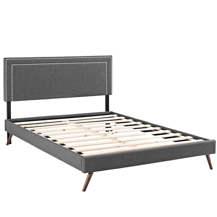 Veronica Queen Platform Bed with Round Splayed Legs