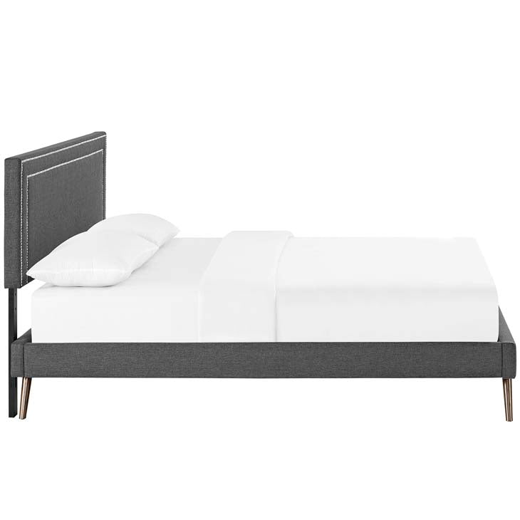 Veronica Queen Platform Bed with Round Splayed Legs