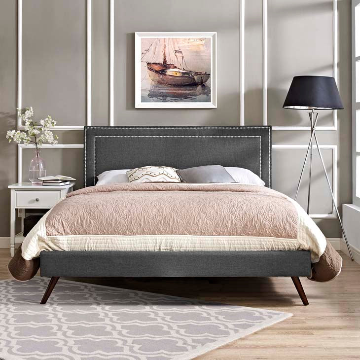 Veronica Queen Platform Bed with Round Splayed Legs