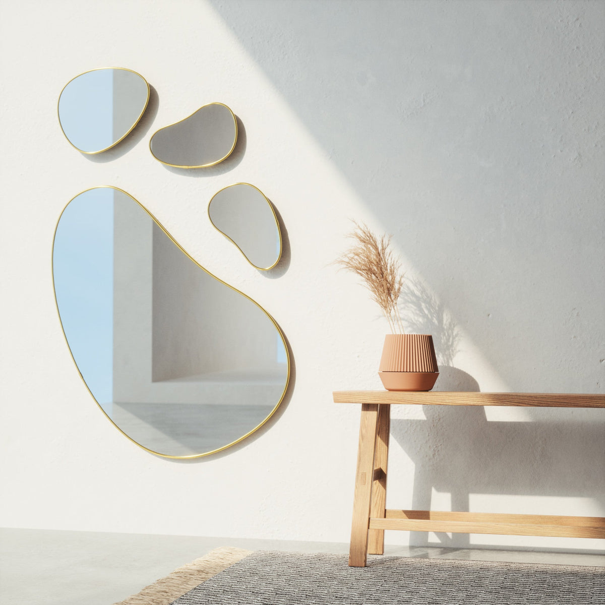 Hubba Pebble Wall Mirrors, Set of 3