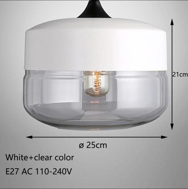 Nordic Modern loft hanging Glass Pendant Lamp
